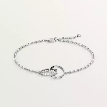 Браслет Cartier Bracelet LOVE, sur chane, semi-pav, белое золото