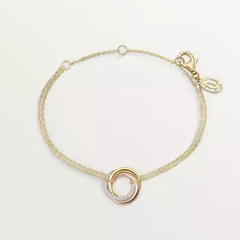 Браслет Cartier Bracelet Trinity, на цепочке, бриллианты, белое золото