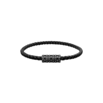 Браслет Chopard ICE CUBE BRACELET - Черная кожа - металл рутениевого оттенка