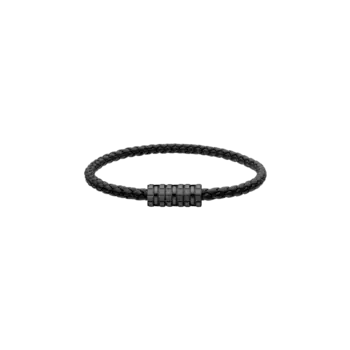 Браслет Chopard Ice Cube из черной кожи с металлом