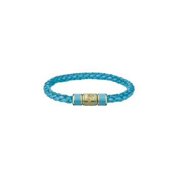 Браслет Chopard Signature Bracelet - Кожа бирюзового цвета - металл цвета античного золота