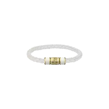 Браслет Chopard Signature Bracelet - Кожа цвета белого - металл цвета античного золота