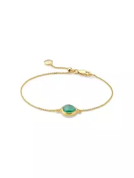 Браслет GP Siren Fine Chain Green Onyx Monica Vinader, золотой
