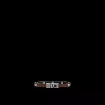 Браслет-гвоздик с цветочным краем Louis Vuitton, коричневый