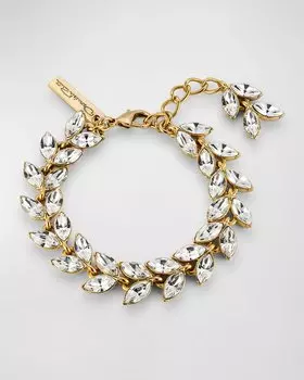 Браслет из хрустальных листьев Oscar de la Renta, цвет Crystal