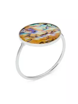 Браслет-кафф Abalone Tory Burch, серебряный