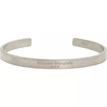 Браслет Maison Margiela Logo Cuff, серебристый