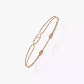 Браслет Messika Move Uno Beige Cord, розовое золото/бриллианты