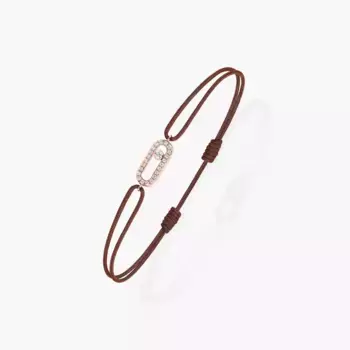 Браслет Messika Move Uno Chocolate Cord, розовое золото/бриллианты