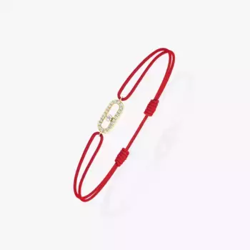 Браслет Messika Move Uno Red Cord, желтое золото/бриллианты