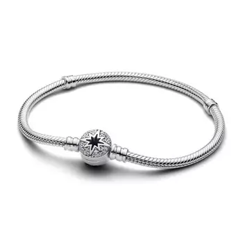 Браслет North Star Clasp Snake Chain Pandora, стерлинговое серебро