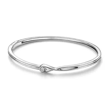 Браслет Pandora Infinite Lab-grown Diamond Bangle 0.15 carat tw Sterling Silver, стерлинговое серебро