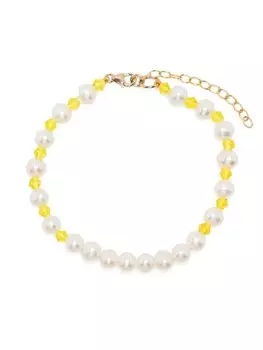 Браслет с бусинами A Sinner in Pearls, желтый
