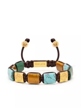 Браслет с камнями Nialaya Jewelry, коричневый