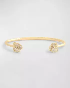 Браслет с орхидеей и паве Anabel Aram Jewelry, цвет Gold
