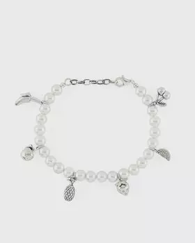 Браслет Serge Denimes Pearl Charm Bracelet, цвет 925 sterling silver