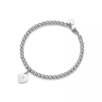 Браслет Tiffany & Co. Return to Tiffany Heart Tag Bead, серебро/бриллиант