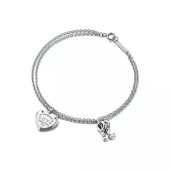 Браслет Tiffany & Co. Return to Tiffany Love Heart Tag Key, серебро