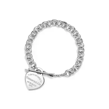 Браслет Tiffany & Co. Return to Tiffany Lovestruck Heart Tag Medium, серебро