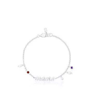 Браслет Tous Mama Silver Mama With Cultured Pearls And Gemstones, серебро