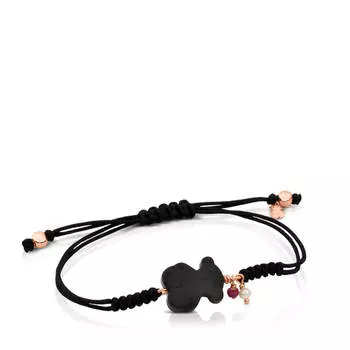 Браслет Tous New Tibet Rose Vermeil Silver With Gemstones, черный