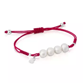 Браслет Tous Silver Tous Pearls With Pearls, серебро/жемчуг/фуксия
