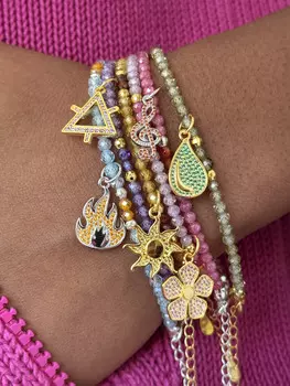 Браслет Winx Club X Gadget4entertainment Flora Winx Charm Collection, позолоченное серебро