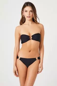 Бразильские плавки бикини с уплотнительным кольцом Forever 21, черный