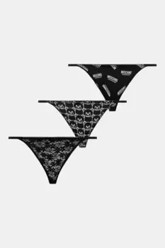 Бразильские трусы, 3 шт Moschino Underwear, черный