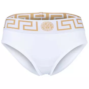 Бразильские трусы топика Versace, белый