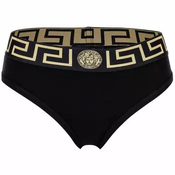 Бразильские трусы топика Versace, черный