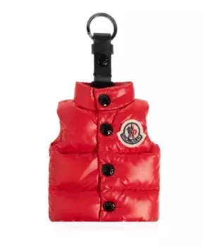 Брелок в виде стеганого жилета Moncler, красный