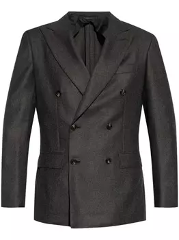 Brioni двубортный кашемировый блейзер, черный