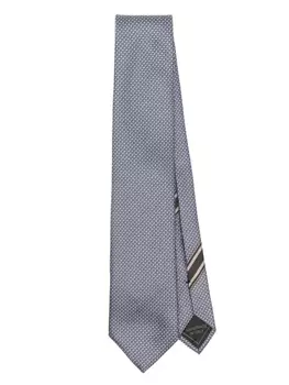 Brioni галстук с геометрическим жаккардом, синий