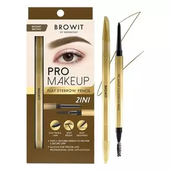 Browit Карандаш для бровей Pro Makeup Flat 0,08г. Медовый Браун, Honey Brown