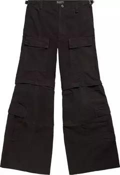 Брюки Balenciaga Flared Cargo 'Black', черный