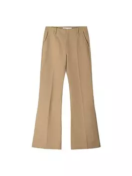 Брюки Bershka Flared Pleated Pants, кэмел