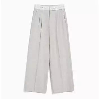 Брюки Bershka Printed Tailored, серый