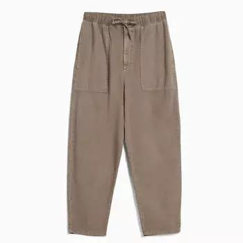Брюки Bershka Rustic Loose-fit, бежевый