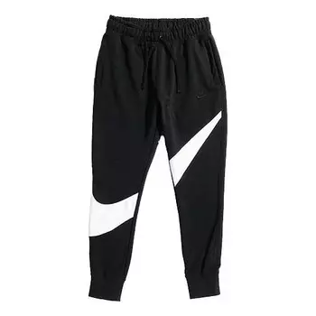 Брюки big swoosh black white large sports pants black Nike, черный