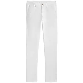 Брюки-чинос Massimo Dutti Slim Fit Cotton Blend, белый