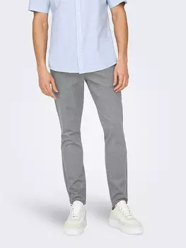 Брюки чинос ONLY & SONS Chino, серый