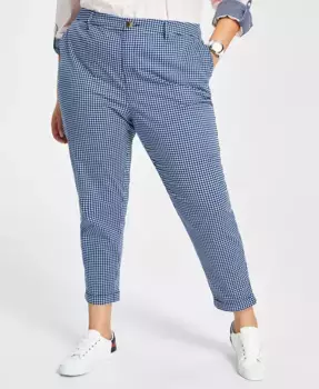 Брюки чинос в клетку Hampton Plus Size Tommy Hilfiger, синий
