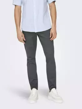 Брюки-чиносы ONLY & SONS "ONSMARK SLIM CHECK 020920 PANT NOOS", синий