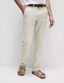 Брюки-чиносы Regular Fit из льняной смеси Marks & Spencer, цвет Stone mix