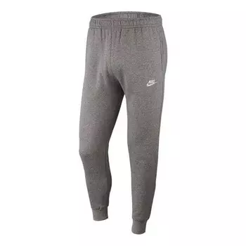 Брюки club sweat fleece casual sports long pants gray dark gray Nike, серый