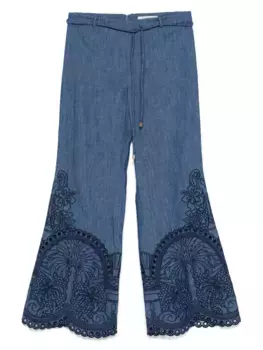 Брюки Coco с вышивкой ZIMMERMANN, синий