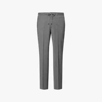Брюки Corneliani из стрейч-шерсти с завязками, белый