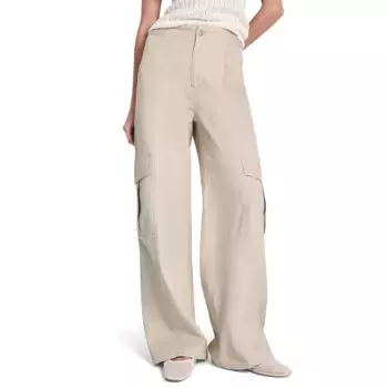 Брюки DKNY DW2100134 high waist, бежевый