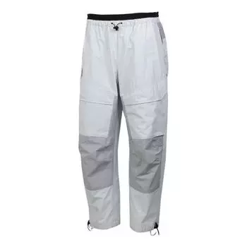 Брюки drawstring woven casual sports long pants white gray Nike, серый